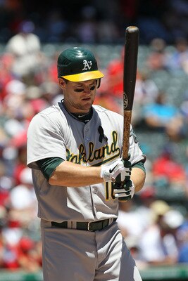 ARLINGTON, TX - JULY 10:  Josh Willingham #16 of the Oakland Athletics at Rangers Ballpark in Arlington on July 10, 2011 in Arlington, Texas.  (Photo by Ronald Martinez/Getty Images)