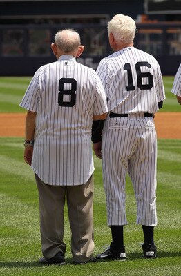 Whitey Ford and Yogi Berra at Old Timer's Day