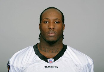 BALTIMORE, MD - CIRCA 2010:  In this handout image provided by the NFL , Sergio Kindle of the Baltimore Ravens poses for his 2010 NFL headshot circa 2010 in Baltimore, Maryland.  ( Photo by NFL via Getty Images)