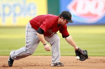 ARLINGTON, TX - JUNE 22:   Brett Wallace #29 of the Houston Astros stops at ground ball against the Texas Rangers at Rangers Ballpark in Arlington on June 22, 2011 in Arlington, Texas.  (Photo by Rick Yeatts/Getty Images)