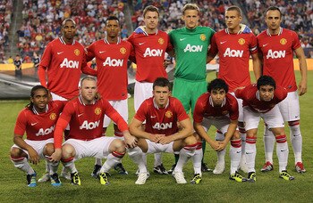 FOXBORO, MA - JULY 13:  The Manchester United competes during a friendly match against the New England Revolution at Gillette Stadium on July 13, 2011 in Foxboro, Massachusetts. (Photo by Jim Rogash/Getty Images)