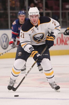 NEW YORK, NY - MARCH 01:  Drew Stafford #21 of the Buffalo Sabres against the New York Rangers at Madison Square Garden on March 1, 2011 in New York City.  (Photo by Nick Laham/Getty Images)