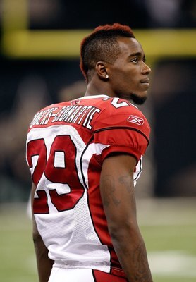 NEW ORLEANS - JANUARY 16:  Dominique Rodgers-Cromartie #29 of the Arizona Cardinals looks on against the New Orleans Saints during the NFC Divisional Playoff Game at Louisana Superdome on January 16, 2010 in New Orleans, Louisiana. The Saints won 45-14. (