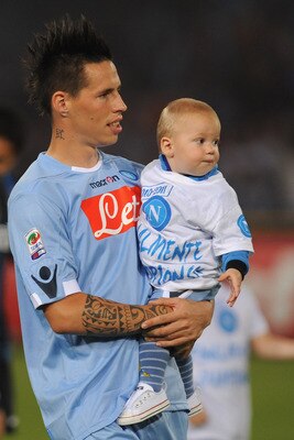 NAPLES, ITALY - MAY 15:  Marek Hamsik of SSC Napoli prior to the Serie A match between SSC Napoli and FC Internazionale Milano at Stadio San Paolo on May 15, 2011 in Naples, Italy.  (Photo by Valerio Pennicino/Getty Images)