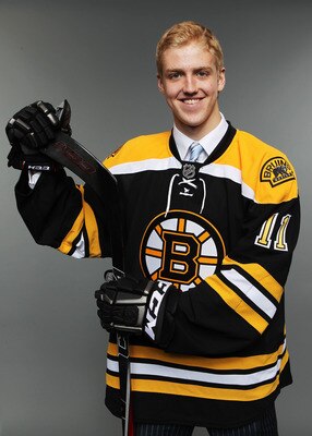 ST PAUL, MN - JUNE 24:  Ninth overall pick Dougie Hamilton by the Boston Bruins poses for a photo portrait during day one of the 2011 NHL Entry Draft at Xcel Energy Center on June 24, 2011 in St Paul, Minnesota.  (Photo by Nick Laham/Getty Images)