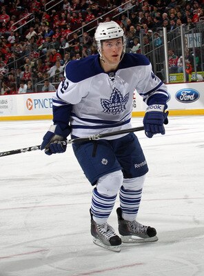 NEWARK, NJ - APRIL 06:  Tyler Bozak #42 of the Toronto Maple Leafs skates against the New Jersey Devils at the Prudential Center on April 6, 2011 in Newark, New Jersey.  (Photo by Bruce Bennett/Getty Images)