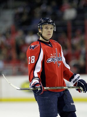 WASHINGTON, DC - MARCH 29:  Alexander Semin #28 of the Washington Capitals against the Carolina Hurricanes at the Verizon Center on March 29, 2011 in Washington, DC.  (Photo by Rob Carr/Getty Images)