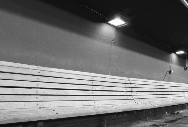 OMAHA, NE - JUNE 29:  (EDITOR'S NOTE: THIS DIGITAL IMAGE HAS BEEN CONVERTED TO BLACK AND WHITE) General view of the visitor's dugout at Rosenblatt Stadium following game 2 of the men's 2010 NCAA College Baseball World Series between the UCLA Bruins and th