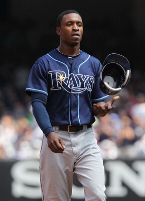 NEW YORK, NY - JULY 10:  BJ Upton #2 of the Tampa Bay Rays against the New York Yankees at Yankee Stadium on July 10, 2011 in the Bronx borough of New York City.  (Photo by Nick Laham/Getty Images)