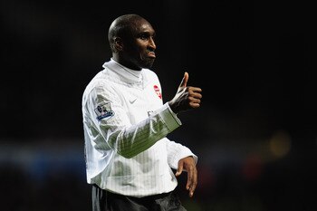 BIRMINGHAM, UNITED KINGDOM - JANUARY 27:  Sol Campbell of Arsenal is seen during the Barclays Premier League match between Aston Villa and Arsenal at Villa Park on January 27, 2010 in Birmingham, England.  (Photo by Shaun Botterill/Getty Images)