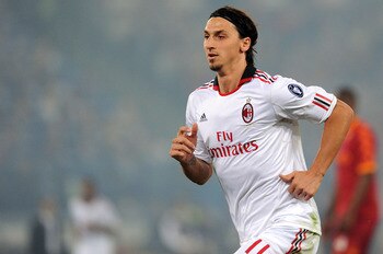 ROME, ITALY - MAY 07:  Zlatan Ibrahimovic of Milan in action during the Serie A match between AS Roma and AC Milan at Stadio Olimpico on May 7, 2011 in Rome, Italy.  (Photo by Giuseppe Bellini/Getty Images)