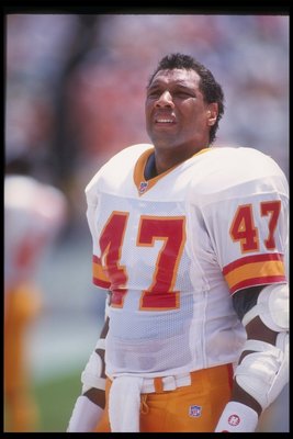 13 Sep 1992:  Defensive back Joey Browner of the Tampa Bay Buccaneers looks on during a game against the Green Bay Packers at Tampa Stadium in Tampa, Florida.  The Buccaneers won the game, 31-3. Mandatory Credit: Scott Halleran  /Allsport