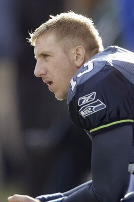 SEATTLE - NOVEMBER 28:  Punter Ken Walter #13 of the Seattle Seahawks sits on the bench during the game against the Buffalo Bills at Qwest Field on November 28, 2004 in Seattle, Washington. The Bills defeated the Seahawks 38-9. (Photo by Otto Greule Jr/Ge