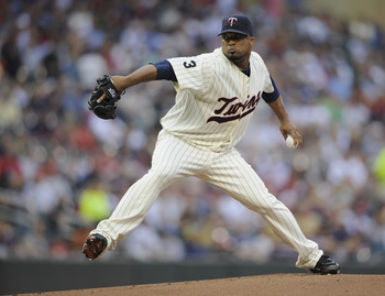 MINNEAPOLIS, MN - JULY 14: Francisco Liriano #47 of the Minnesota Twins delivers a pitch against the Kansas City Royals in the first inning on July 14, 2011 at Target Field in Minneapolis, Minnesota. (Photo by Hannah Foslien/Getty Images)