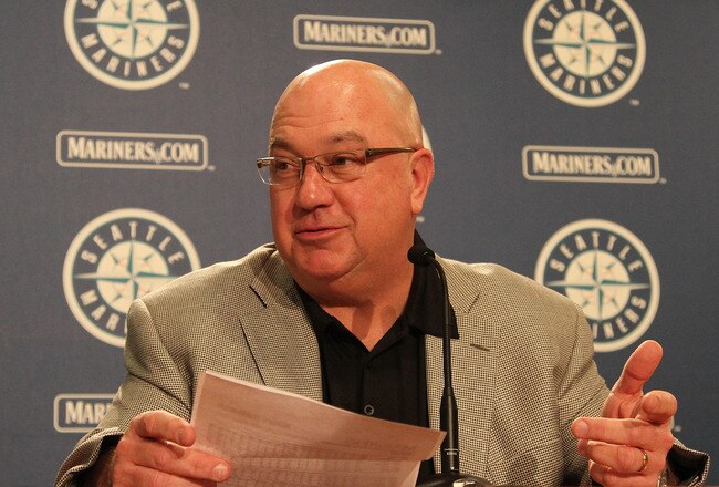 SEATTLE - JULY 09:  Executive Vice President & GM Jack Zduriencik of the Seattle Mariners speaks to the media at a press conference announcing a trade of starting pitcher Cliff Lee in exchange for first baseman Justin Smoak, pitcher Blake Beavan, Double-A