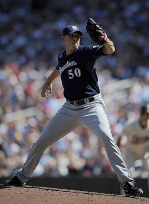 MINNEAPOLIS, MN - JULY 3: Kameron Loe #50 of the Milwaukee Brewers delivers a pitch against the Minnesota Twins in the seventh inning on July 3, 2011 at Target Field in Minneapolis, Minnesota. The Twins defeated the Brewers 9-7. (Photo by Hannah Foslien/G