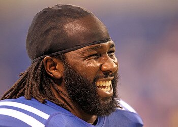 INDIANAPOLIS - SEPTEMBER 02:  Joseph Addai #29 of the Indianapolis Colts watches from the sidelines during the NFL preseason game against the Cincinnati Bengals at Lucas Oil Stadium on September 2, 2010 in Indianapolis, Indiana.  (Photo by Andy Lyons/Gett