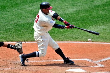 CLEVELAND, OH - JULY 24: Orlando Cabrera #20 of the Cleveland Indians swings and misses during the third inning against the Chicago White Sox at Progressive Field on July 24, 2011 in Cleveland, Ohio. (Photo by Jason Miller/Getty Images)