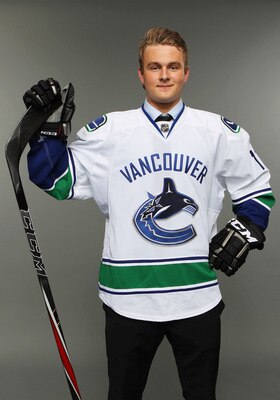 ST PAUL, MN - JUNE 24:  29th over pick Nicklas Jensen by the Vancouver Canucks poses for a portrait during day one of the 2011 NHL Entry Draft at Xcel Energy Center on June 24, 2011 in St Paul, Minnesota.  (Photo by Nick Laham/Getty Images)