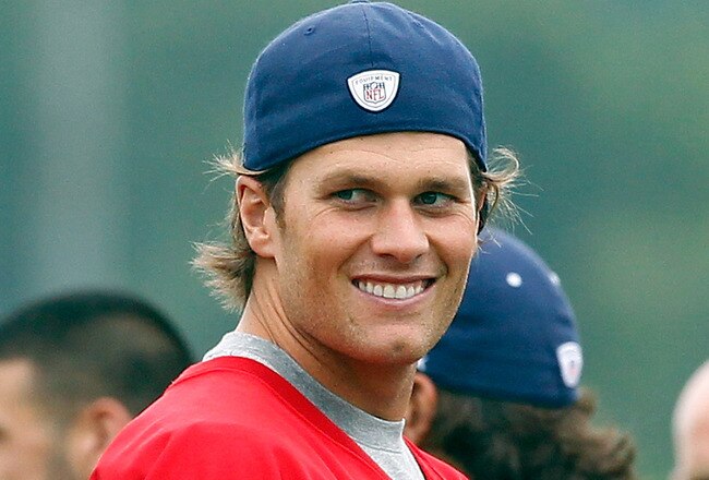 FOXBOROUGH, MA  - JULY 29:  Tom Brady #12 of the New England Patriots participate in training camp at Gillette Stadium on July 29, 2011 in Foxborough, Massachusetts.  (Photo by Jim Rogash/Getty Images)