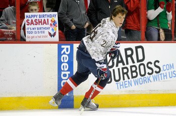 WASHINGTON, DC - MARCH 03:  Alexander Semin #28 of the Washington Capitals warms up before the game against the St. Louis Blues at the Verizon Center on March 3, 2011 in Washington, DC.  (Photo by Greg Fiume/Getty Images)
