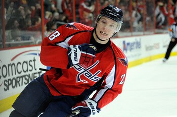 WASHINGTON - MARCH 30:  Alexander Semin #28 of the Washington Capitals celebrates after scoring in the second period against the Ottawa Senators at the Verizon Center on March 30, 2010 in Washington, DC.  (Photo by Greg Fiume/Getty Images)