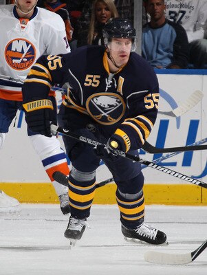UNIONDALE, NY - JANUARY 23:  Jochen Hecht #55 of the Buffalo Sabres skates against the New York Islanders at the Nassau Coliseum on January 23, 2011 in Uniondale, New York. The Sabres won 5-3. (Photo by Bruce Bennett/Getty Images)