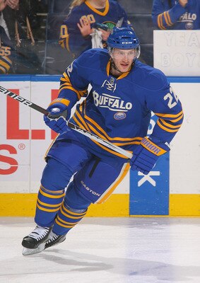 BUFFALO, NY - MARCH 15:  Brad Boyes #22 of the Buffalo Sabres warms up prior to play against the Carolina Hurricanes at HSBC Arena on March 15, 2011 in Buffalo, New York. Carolina won 1-0.  (Photo by Rick Stewart/Getty Images)