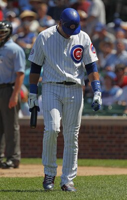 CHICAGO, IL - JULY 20: Aramis Ramirez #16 of the Chicago Cubs walks back to the dugout after striking out against the Philadelphia Phillies at Wrigley Field on July 20, 2011 in Chicago, Illinois. (Photo by Jonathan Daniel/Getty Images)