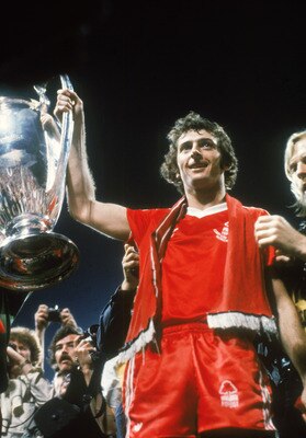 MUNICH - MAY 30:  Trevor Francis of Nottingham Forest celebrates scoring the winning goal by lifting the cup after the European Cup Final between Nottingham Forest and Malmo held on May 30, 1979 at the Olympiastadion, in Munich, Germany. Nottingham Forest