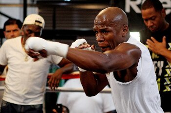 Mayweather training.