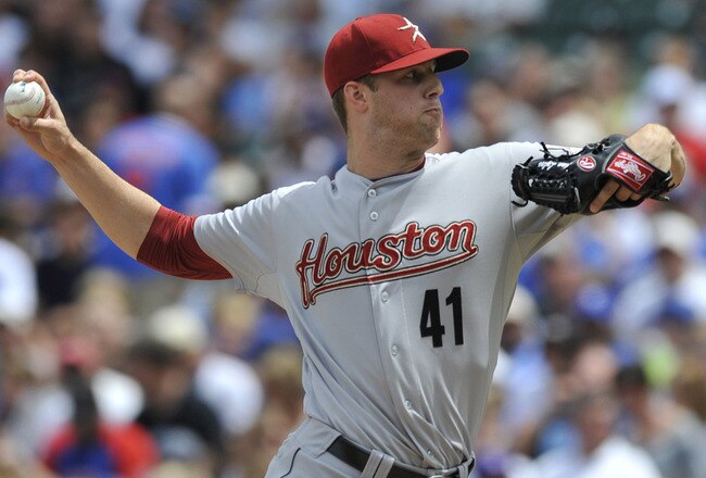 CHICAGO, IL - JULY 24: Jordan Lyles #41 of the Houston Astros pitches against the Chicago Cubs  on July 24, 2011 at Wrigley Field in Chicago, Illinois.  (Photo by David Banks/Getty Images)