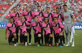 TORONTO, CANADA - JULY 23: Juventus FC poses for a team photo before playing against Sporting Clube De Portugal during their World Football Challenge friendly match on July 23, 2011 at BMO Field in Toronto, Ontario, Canada. (Photo by Tom Szczerbowski/Gett