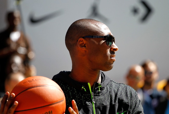 NEW YORK CITY, NY - AUGUST 14:  Kobe Bryant attends the World Basketball Festival at Rucker Park on August 14, 2010 in New York City.  (Photo by Chris Trotman/Getty Images for Nike)