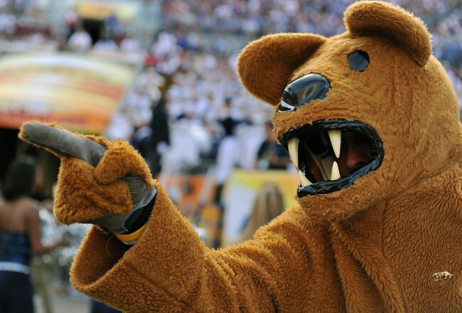 TAMPA, FL - JANUARY 1:  The mascot of the Penn State Nittany Lions points to the field during play against the Florida Gators January 1, 2010 in the 25th Outback Bowl at Raymond James Stadium in Tampa, Florida.  (Photo by Al Messerschmidt/Getty Images)