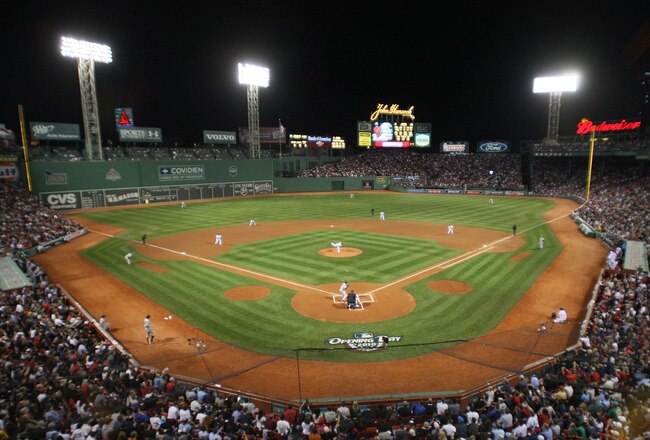 BOSTON - APRIL 04: Josh Beckett #19 of Boston Red Sox throws the first pitch to Derek Jeter #2 of the New York Yankees on Opening Night at Fenway Park on April 4, 2010 in Boston, Massachusetts. (Photo by Jim Rogash/Getty Images)