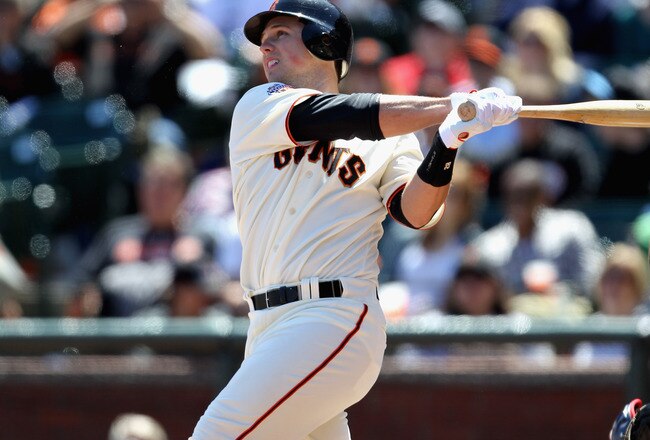 SAN FRANCISCO, CA - APRIL 24:  Buster Posey #28 of the San Francisco Giants in action against the Atlanta Braves at AT&T Park on April 24, 2011 in San Francisco, California.  (Photo by Ezra Shaw/Getty Images)