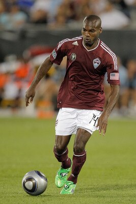 COMMERCE CITY, CO - AUGUST 5: Omar Cummings #14 of the Colorado Rapids in action against Columbus Crew at Dick's Sporting Goods Park on August 5, 2011 in Commerce City, Colorado. (Photo by Justin Edmonds/Getty Images)