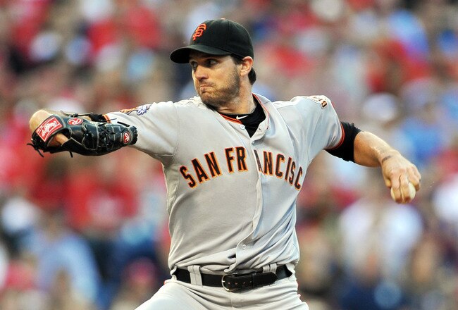 PHILADELPHIA, PA - JULY 26: Starting pitcher Barry Zito #75 of the San Francisco Giants delivers a pitch during the game against the Philadelphia Phillies at Citizens Bank Park on July 26, 2011 in Philadelphia, Pennsylvania. (Photo by Drew Hallowell/Getty