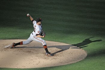 SAN DIEGO, CA - JULY 16: Barry Zito #75 of the San Francisco Giants pitches during the third inning of a baseball game against the San Diego Padres at Petco Park on July 16, 2011 in San Diego, California. (Photo by Denis Poroy/Getty Images)