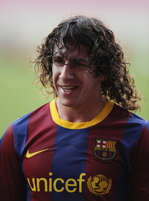 BARCELONA, SPAIN - MAY 23: Carles Puyol of FC Barcelona looks on during the FC Barcelona training session held ahead of next saturday UEFA Champions League Final at the Camp Nou Stadium on May 23, 2011 in Barcelona, Spain.  (Photo by David Ramos/Getty Ima
