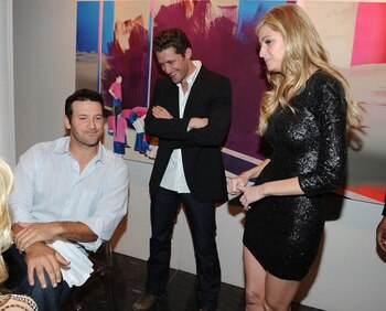 DALLAS, TX - FEBRUARY 05:  (L-R) Dallas Cowboys Quarterback Tony Romo, actor Matthew Morrison and television personality Erin Andrews attend a private dinner hosted by Audi during Super Bowl XLV Weekend at the Audi Forum Dallas on February 5, 2011 in Dall