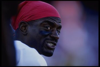 7 Nov 1995: Defensive back Merton Hanks of the San Francisco 49ers looks on from the sideline during the 49ers pre season 17-10 victory over the Carolina Panthers at Candlestick Park in San Francisco, California.