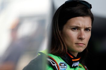 DAYTONA BEACH, FL - JUNE 30:  Danica Patrick, driver of the #7 GoDaddy.com Chevrolet, looks on in the garage during practice for the NASCAR Nationwide Series Subway Jalapeno 250 Powered by Coco-Cola at Daytona International Speedway on June 30, 2011 in Da
