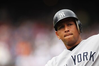 NEW YORK, NY - JULY 03:  Alex Rodriguez #13 of the New York Yankees looks on before he bats against the New York Mets during their game on July 3, 2011 at Citi Field in the Flushing neighborhood of the Queens borough of New York City.  (Photo by Al Bello/