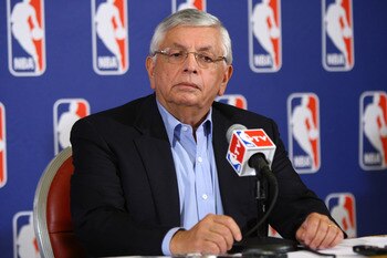 NEW YORK, NY - JUNE 30:  Commissioner of the NBA, David Stern announces that a lockout will go ahead as NBA labor negotiations break down at Omni Hotel on June 30, 2011 in New York City. The NBA has locked out the players after they were unable to reach a