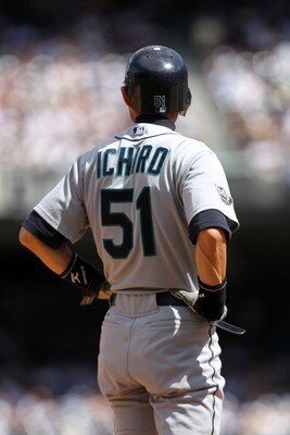 NEW YORK, NY - JULY 27:  Ichiro Suzuki #51 of the Seattle Mariners against the New York Yankees on July 27, 2011 at Yankee Stadium in the Bronx borough of New York City.  (Photo by Nick Laham/Getty Images)