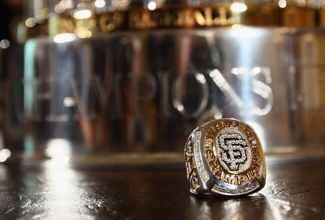 WASHINGTON, DC - JULY 25:  A World Series ring sits upon a table prior to an event where U.S. President Barack Obama welcomed the World Series champions San Francisco Giants to the East Room of the White House July 25, 2011 in Washington, DC. The Giants d