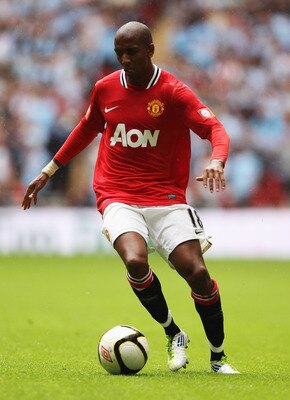 LONDON, ENGLAND - AUGUST 07:  Ashley Young of Manchester United in action during the FA Community Shield match sponsored by McDonald's between Manchester City and Manchester United at Wembley Stadium on August 7, 2011 in London, England.  (Photo by Ian Wa