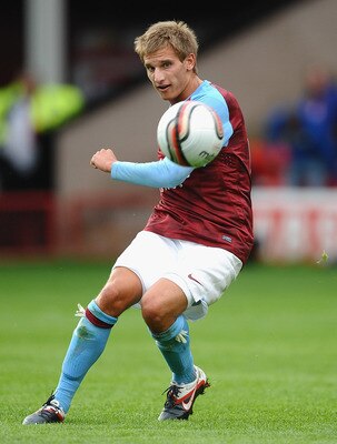 WALSALL, ENGLAND - JULY 21: Marc Albrighton of Aston Villa in action during a Pre Season Friendly between Walsall and Aston Villa at Banks' Stadium on July 21, 2011 in Walsall, England.  (Photo by Laurence Griffiths/Getty Images)